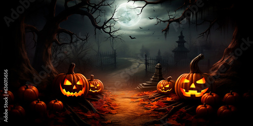 Halloween card with message space in center, moon