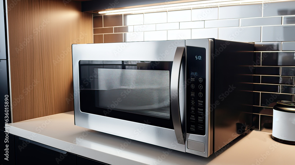 Obraz premium microwave on the table close-up