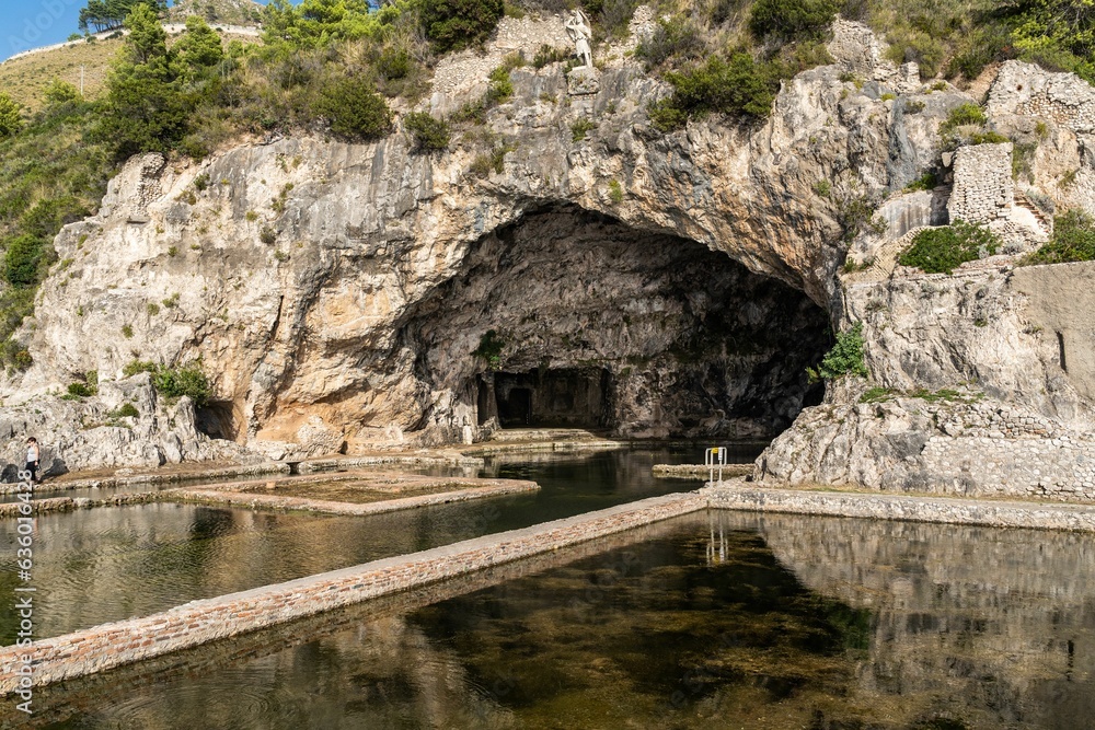 View of Sperlonga Cave, Tiberio Ruins. Italy.