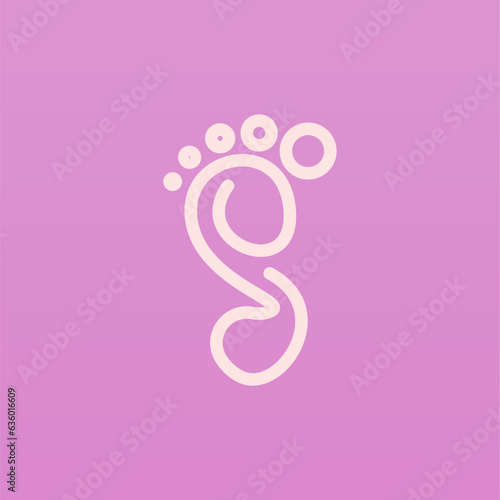 Foot print logo design template. Foot logo concept