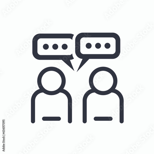 People talking, communication icon. Conversation between two people. Isolated flat vector design.