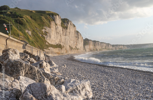 beach on the alabaster coast in Normandie, Fecamp
