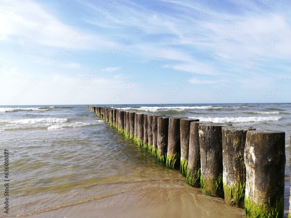 coastal breakwater protecting the beaches