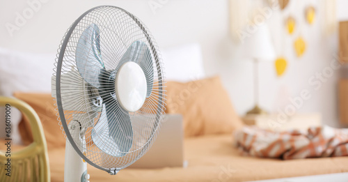 Modern electric fan in bedroom