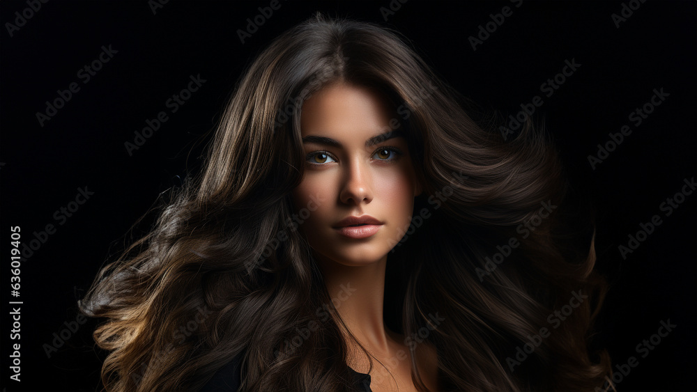 Beautiful model with long hairstyle.