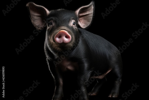Black Pig on dark background
