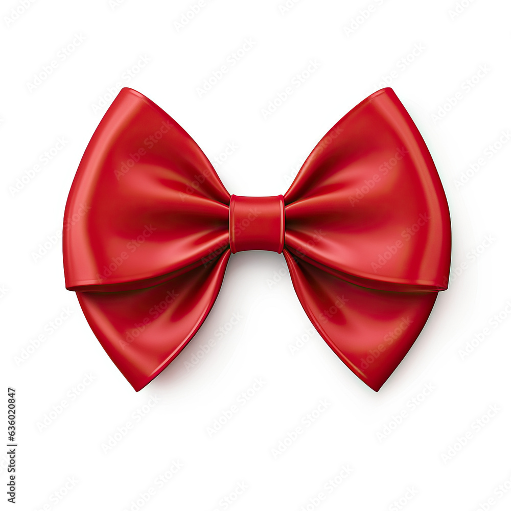Сhristmas red bow isolated on white background, ai Сhristmas red bow isolated on white background, ai