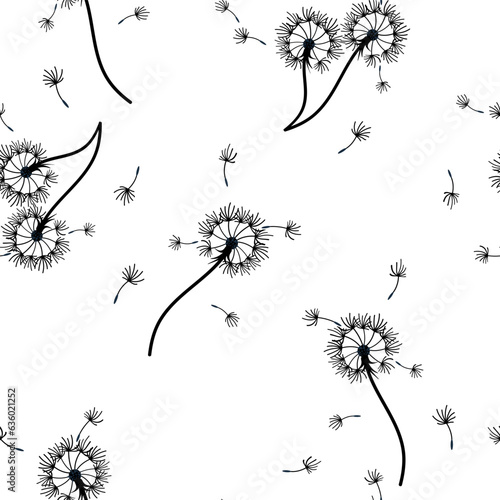 Dandelion background your design. Abstract floral seamless pattern.
