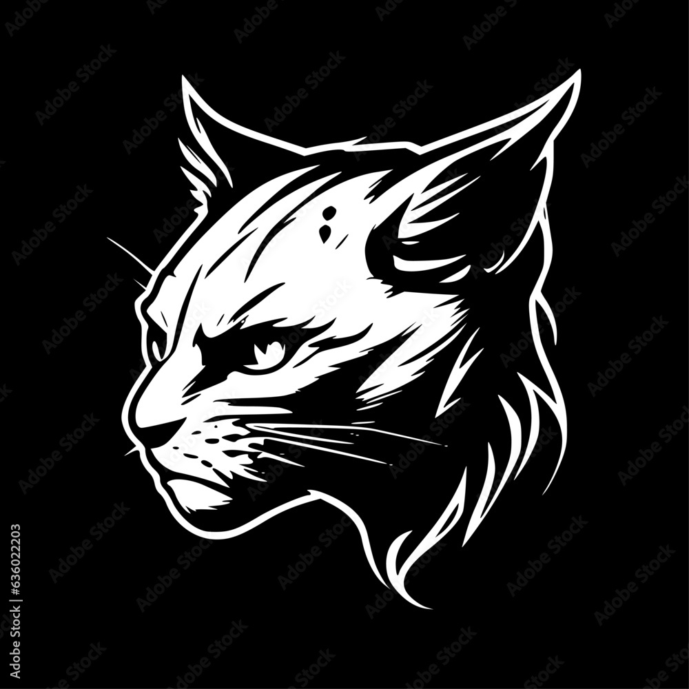 Wildcat | Black and White Vector illustration Wildcat | Black and White Vector illustration