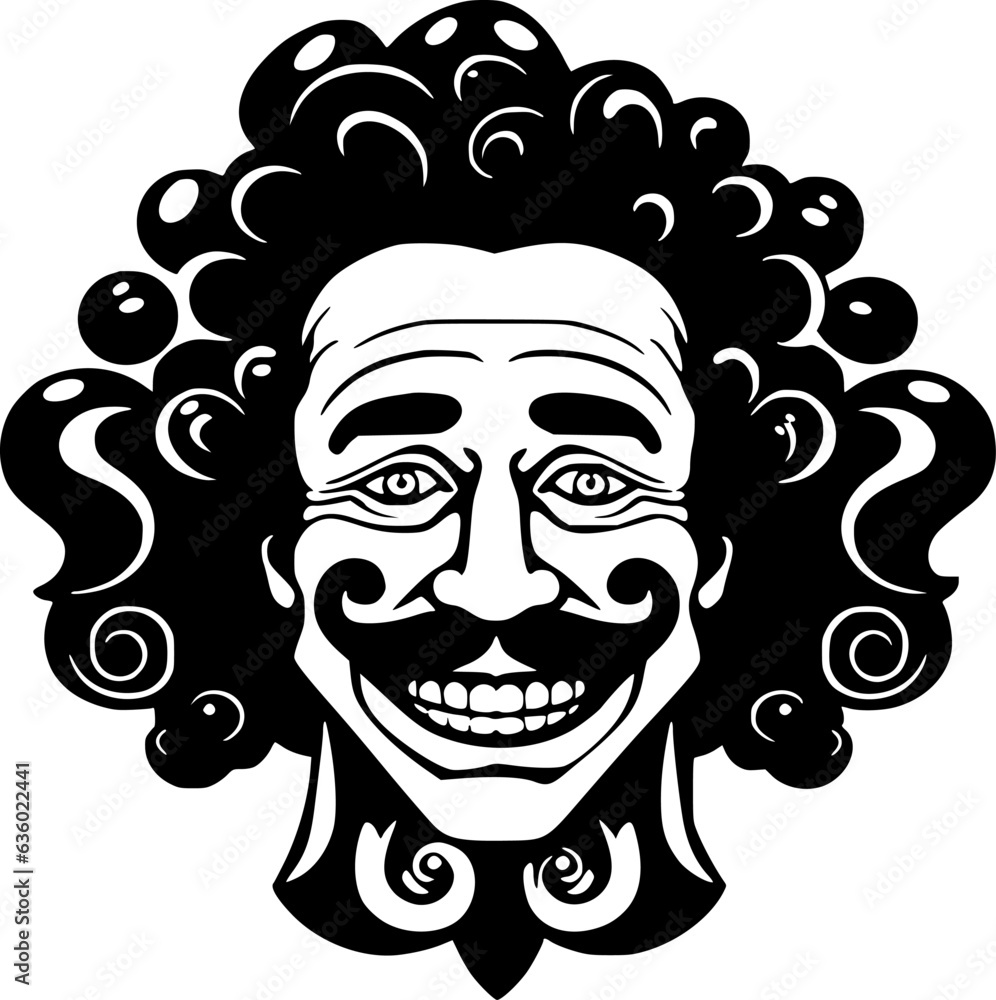 Clown | Minimalist and Simple Silhouette - Vector illustration