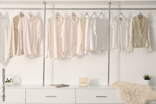Stylish light clothes and a...