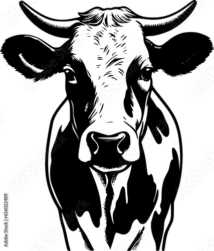 Cow | Minimalist and Simple Silhouette - Vector illustration