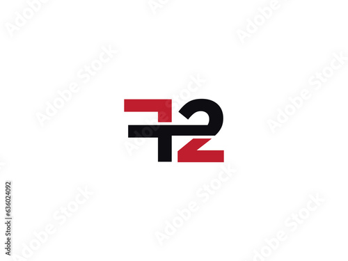 Modern F2 Alphabet Number Logo Letter Vector Stock