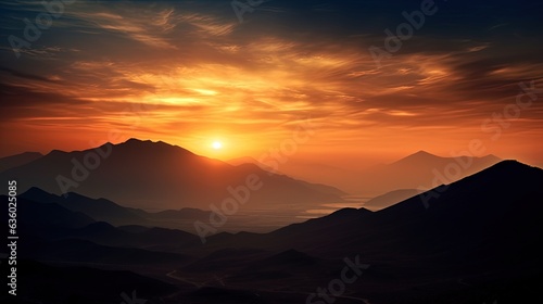 Silhouetted mountains during Canary Islands sunset © HN Works