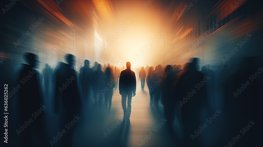 people in the background appear blurry in an abstract manner. silhouette concept people in the background appear blurry in an abstract manner. silhouette concept