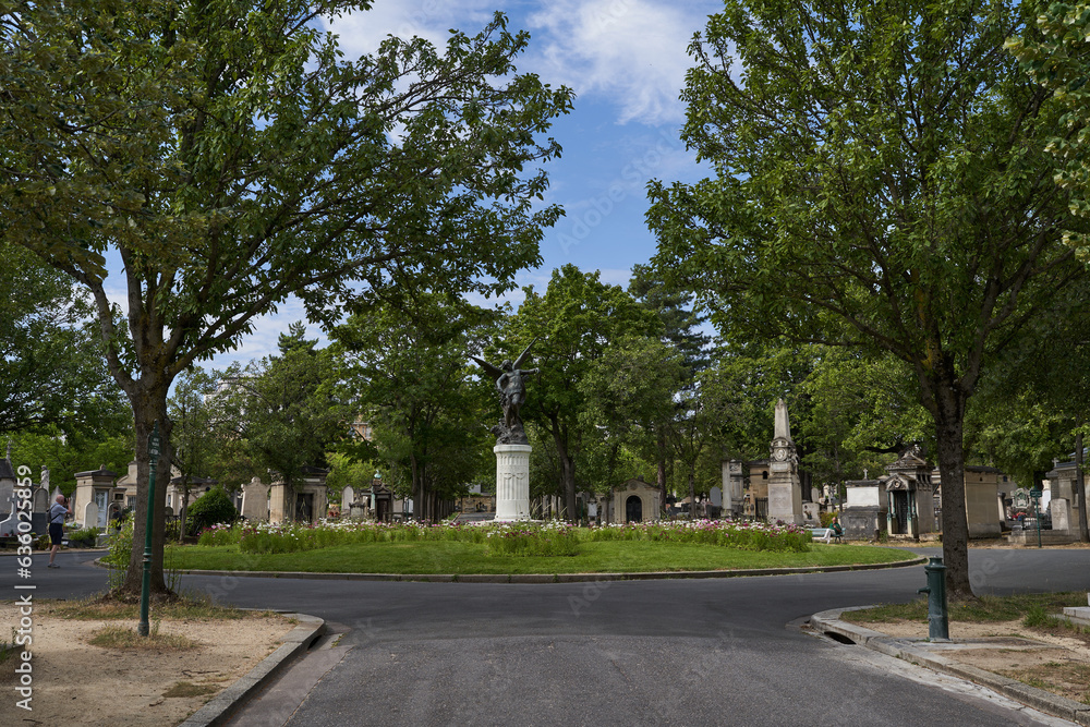 Paris, France - July 14, 2023 - Montparnasse Cemetery Paris, France - July 14, 2023 - Montparnasse Cemetery
