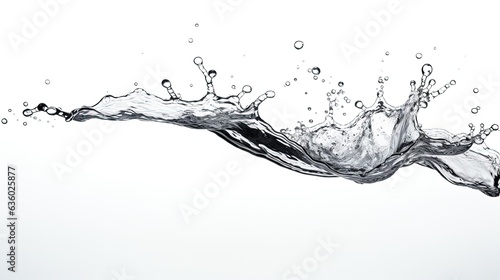 Fresh and clear water splash isolated on white background. silhouette concept