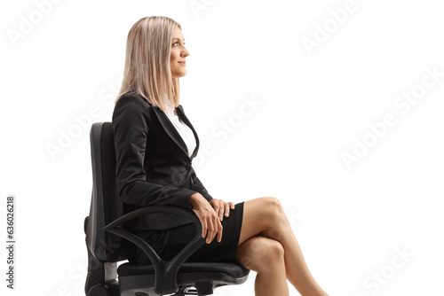 Businesswoman sitting in an office chair