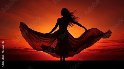 Dancing woman s silhouette