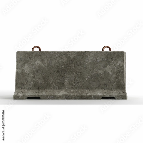 3D rendering of a huge concrete block model isolated on a white background