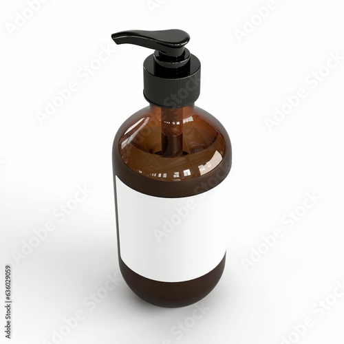 a bottle with a liquid in it isolated on a white background