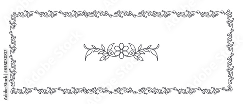 Floral wedding dividers borders delimiters flourish vignettes separators vector illustration