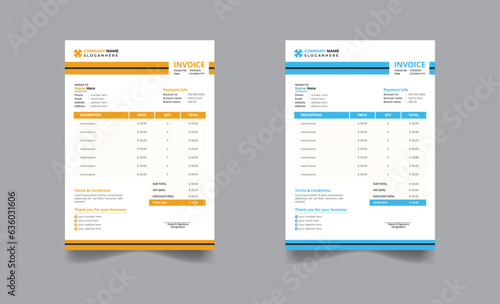 creative and professional invoice design template