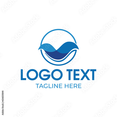 blue wave logo design