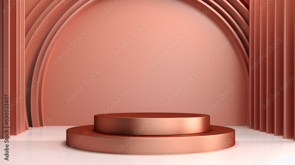 Futuristic Studio Background in rose gold Colors. Elegant Room for Product Presentation
Futuristic Studio Background in rose gold Colors. Elegant Room for Product Presentation
