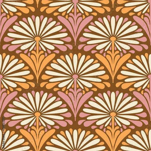 1920s beige white flowers with soft vintage pink and orange foliage