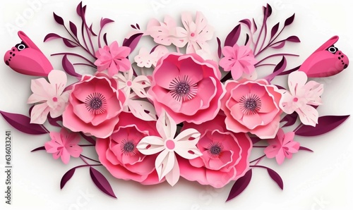 pink flower background, Delicate Pink Flower Blooms: A Nature's Elegance Background, AI generator