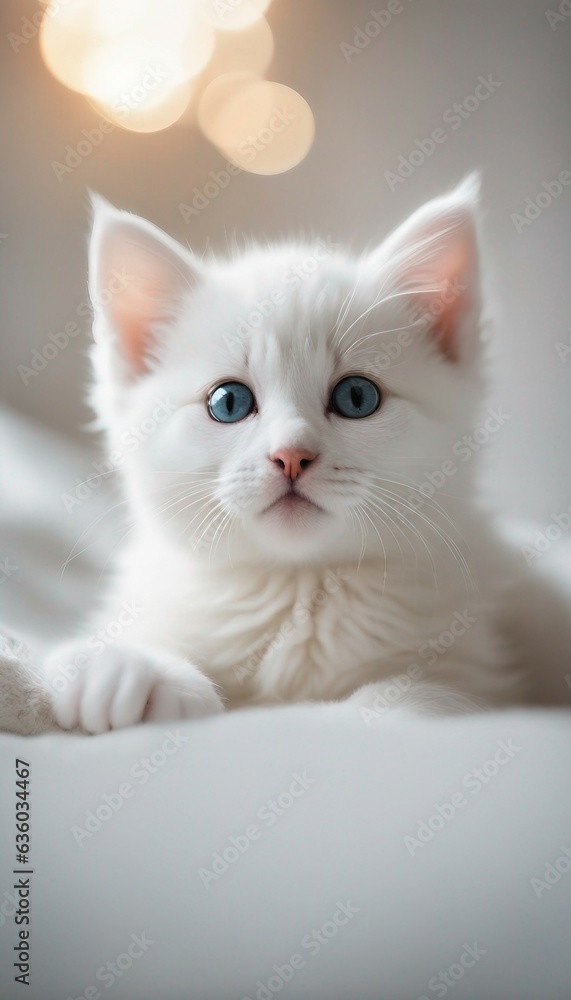 Portrait Cat, White Cat, Cute Animal