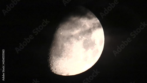 Beautiful view of the half-moon in the dark sky photo