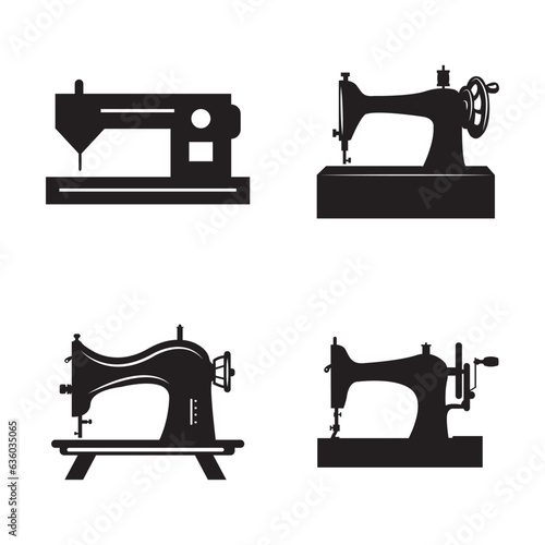 sewing machine icon logo vector design template