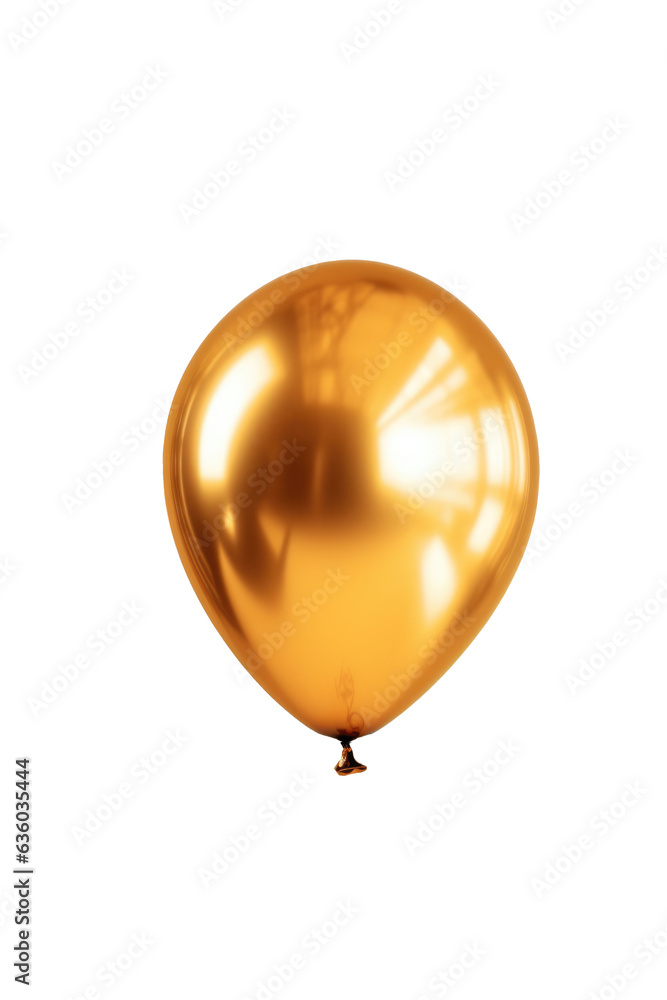 Gold metallic balloon isolated on transparent background. Generative ai Gold metallic balloon isolated on transparent background. Generative ai