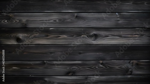 Close up of black painted wooden Planks. Wooden Background Texture 