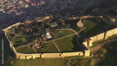 Aerial view of the city of Derbent. Dagestan
