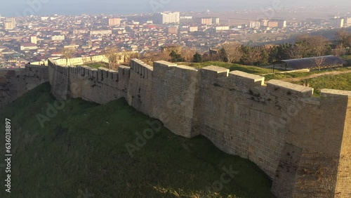 Aerial view of the city of Derbent. Dagestan