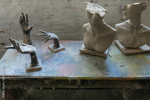 hand sculptures and busts