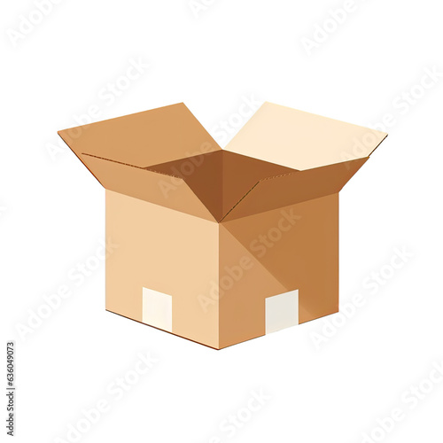 Raster version of an isolated black open cardboard box