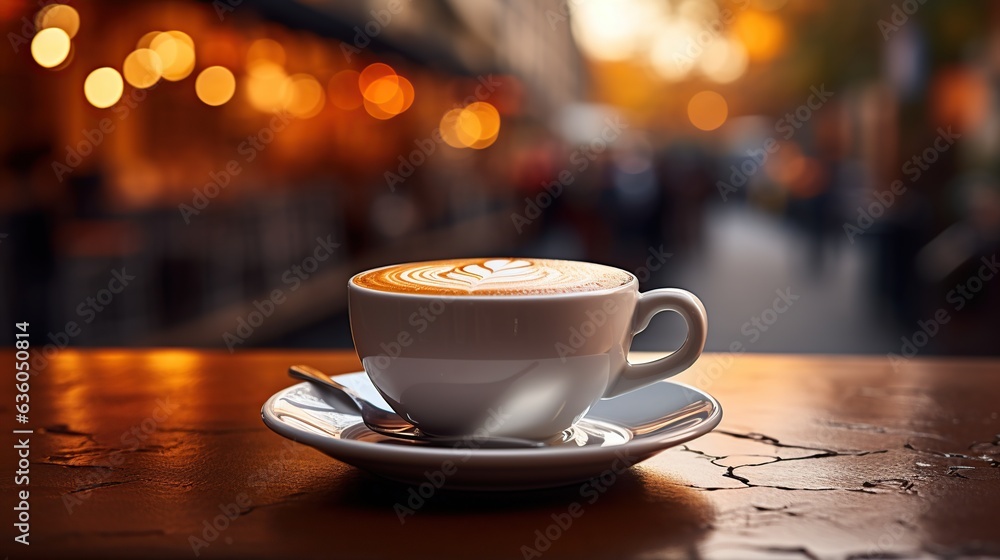 cup of coffee on the table cup of coffee on the table
