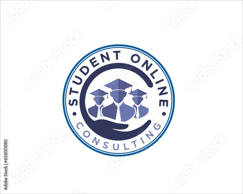 student online consultation logo design simple modern for school