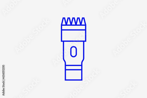 razor for shaving illustration in flat style design. Vector illustration in trend blue color. 
