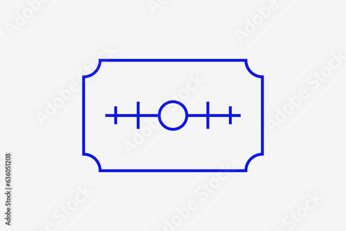 blade illustration in flat style design. Vector illustration in trend blue color. 
