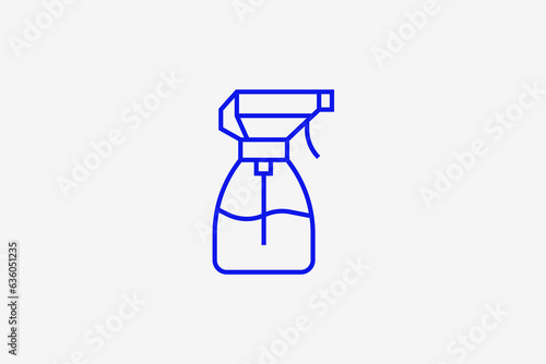 hydration spray illustration in flat style design. Vector illustration in trend blue color. 