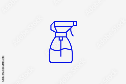 hydration spray illustration in flat style design. Vector illustration in trend blue color. 
