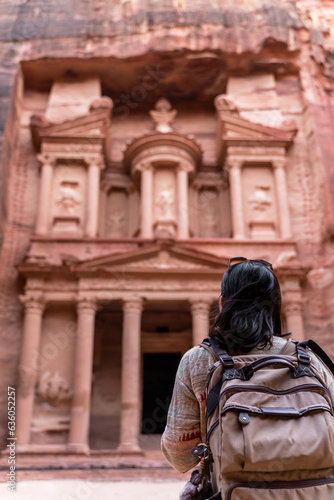 Wallpaper Mural Woman travel copyspace in Petra, Jordan Torontodigital.ca