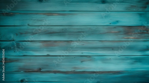 Close up of teal painted wooden Planks. Wooden Background Texture 