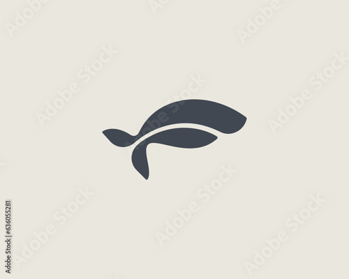 Abstract fish logo design template. Creative aquarium seafood restaurant logotype. Vector illustration.