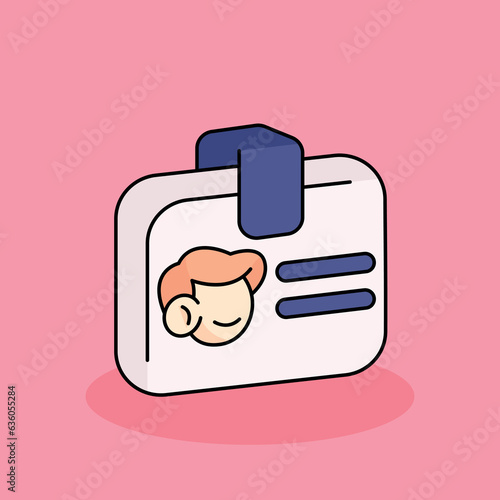 Id Card Free vector cartoon icon illustration. customer experience icon concept isolated . flat cartoon style